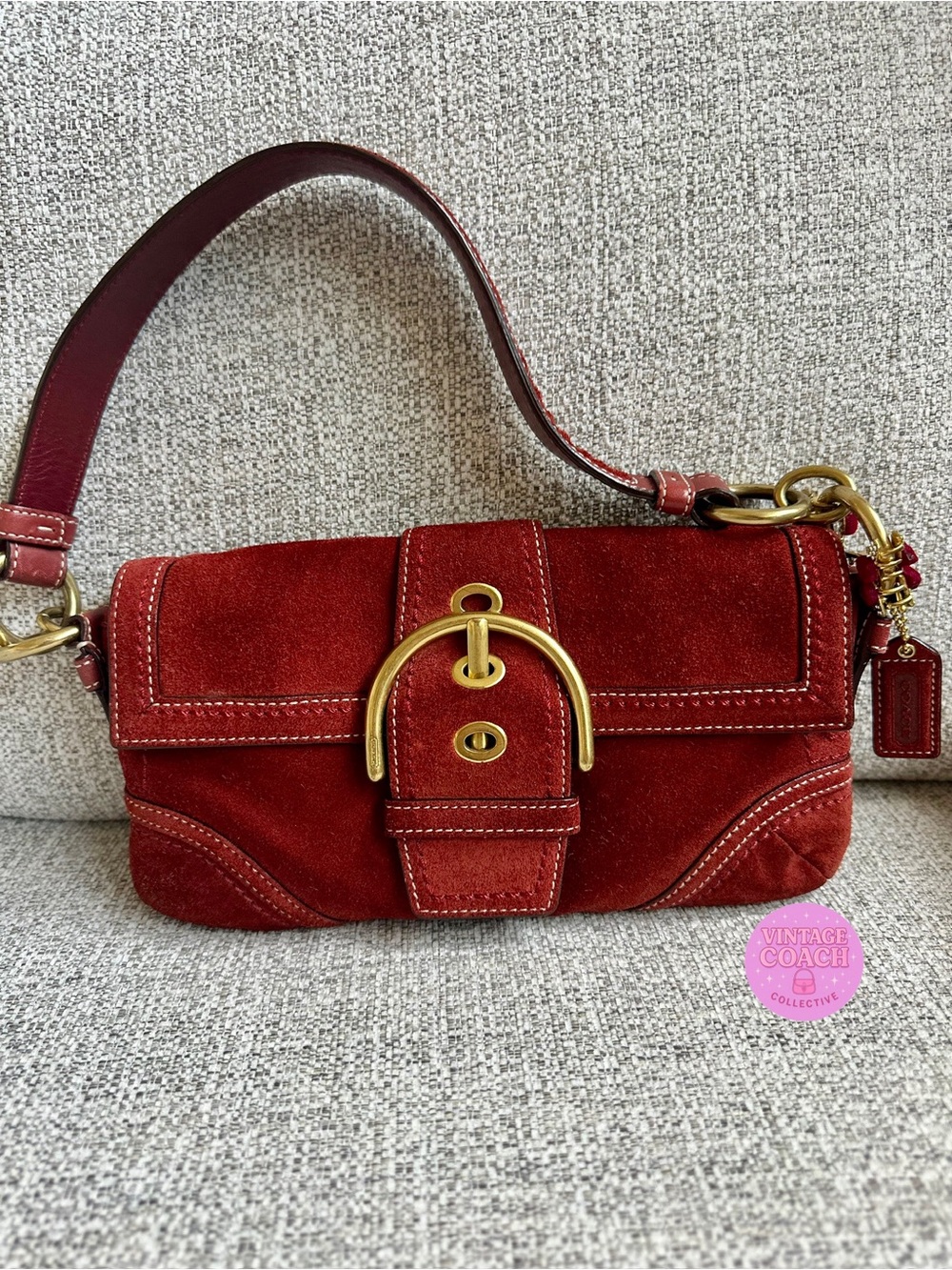 Coach burgundy soho suede